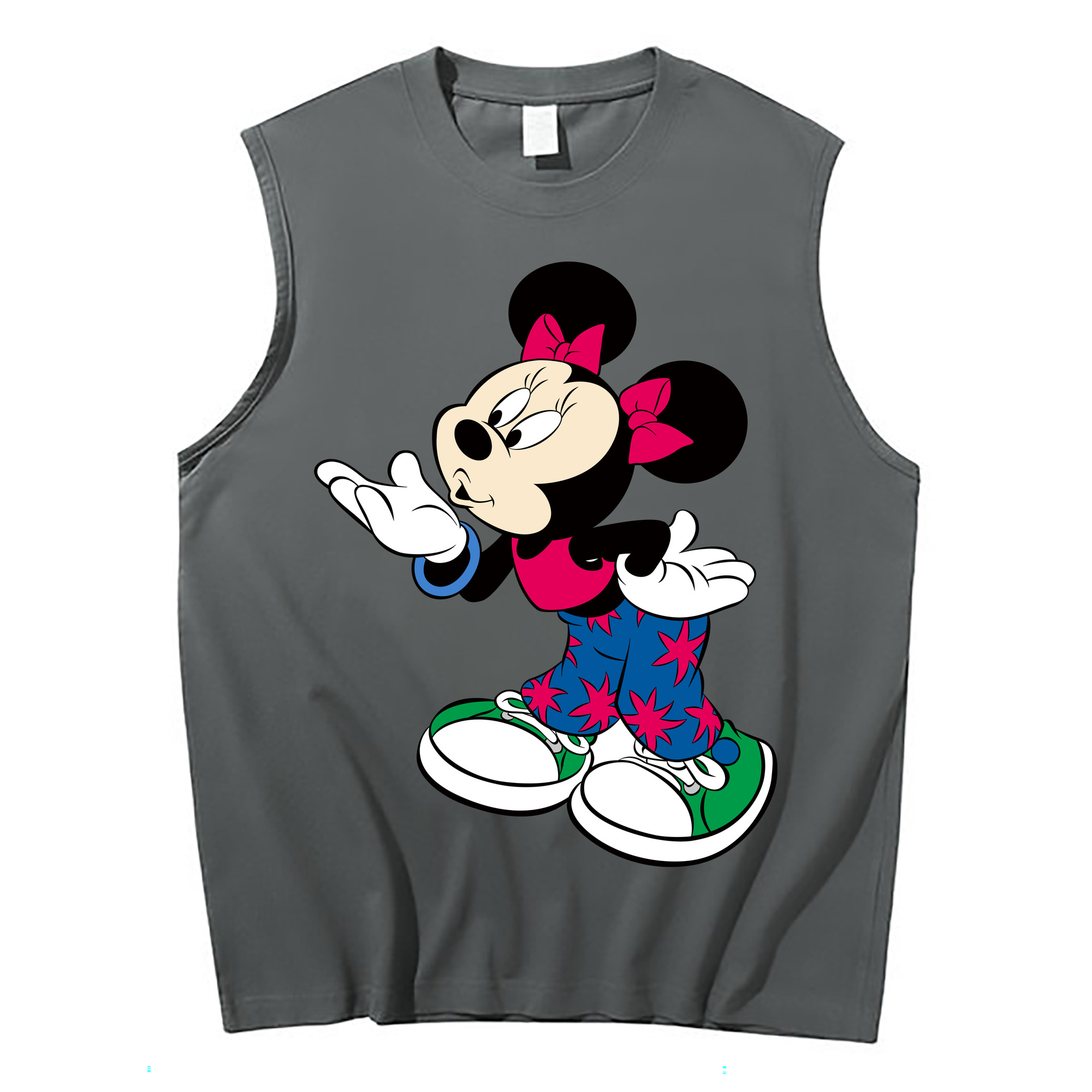 ミッキーマウス Mickey Mouse コットン100％タンクトップ（フロントプリント）